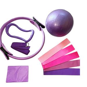 Home Workout Pilates Equipment Resistance Bands Ring and Ball Set-for Arms Thighs/Calves Core with Yoga Accessories Support