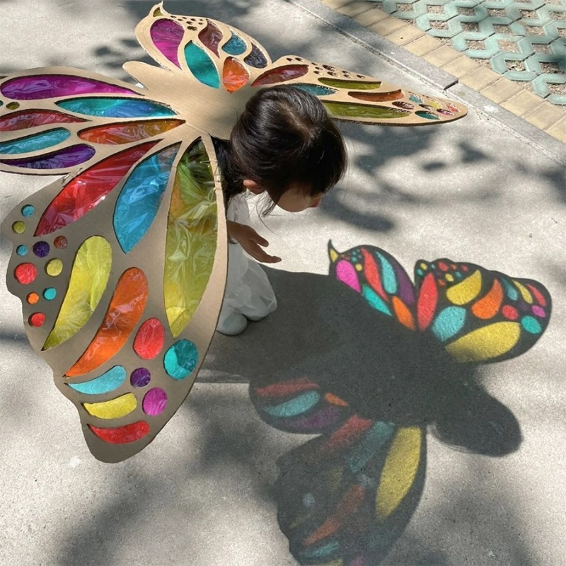 DIY Handmade Transparent Film Children's Colorful Butterfly Wings Material Package Colored Cellophane for Other Crafts Light