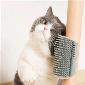 Automatic Rotating Cat Massager and Scratcher, Interactive Grooming Brush with Catnip for Relieving Tension