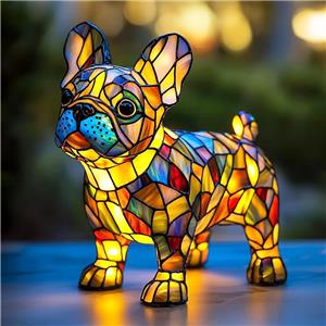 Animal Model 3D LED Desk Table Lamp Cute Gradient Night Light Bohemian Painting Dogs Themed Resin Craft Christmas Thanksgiving
