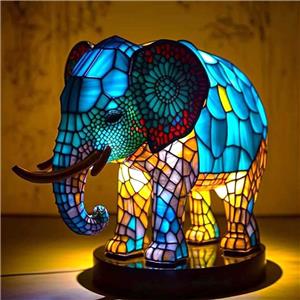 Animal Model 3D LED Desk Table Lamp Cute Gradient Night Light Bohemian Painting Dogs Themed Resin Craft Christmas Thanksgiving