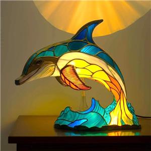 Animal Model 3D LED Desk Table Lamp Cute Gradient Night Light Bohemian Painting Dogs Themed Resin Craft Christmas Thanksgiving