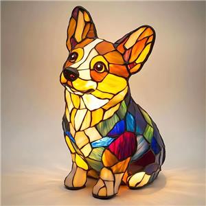 Animal Model 3D LED Desk Table Lamp Cute Gradient Night Light Bohemian Painting Dogs Themed Resin Craft Christmas Thanksgiving