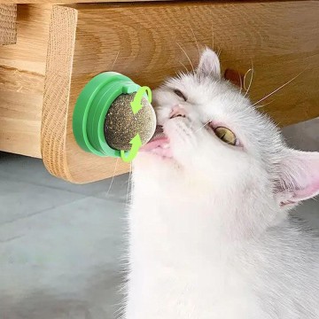 360° Rotating Interactive Catnip Balls Odour Removers Treats Storage Lid Effective Teeth Cleaning Excitement Enhancement
