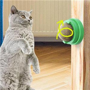Natural Rotating Crab Catnip Balls Toy Odour Removers Wall Catnip Roller Dental Edible Kitten Toy with Teeth Cleaning for Cats