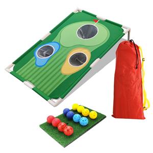 2-in-1 Outdoor Complete Golf Training Aid Combo Cornhole Chippo Target Boards Chipping Mats Practice Golf Balls for Golf