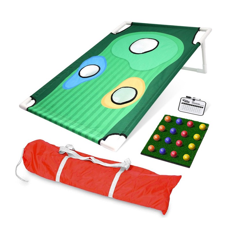 Golf Cornhole Set 3 Holes - Outdoor Practice Golfing Corn Hole Kit