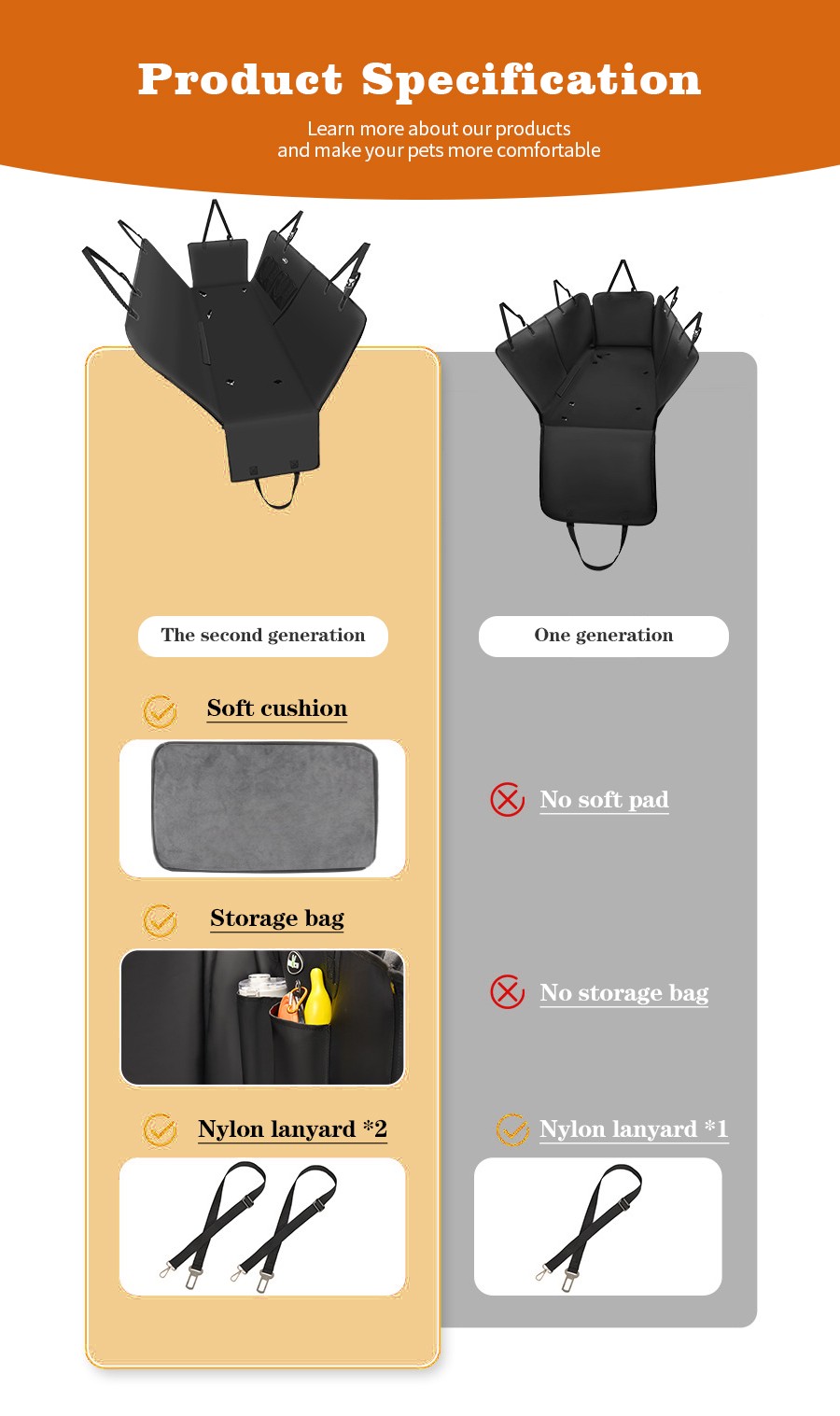 Waterproof Seat Protector Scratchproof Pet Hammock