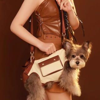 Single Shoulder Chest Messenger Pet Sling Carrying Bag Comfortable Breathable Mesh Portable Dog Outing Travel Carrier Front