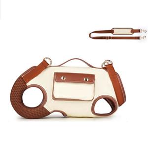 Portable Canvas Pet Backpack Breathable Mesh Messenger Bag for Cats and Dogs for Spring Summer Autumn Winter Travel