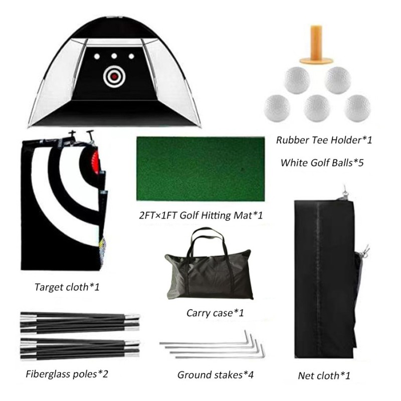 10x7ft Golf Net Practice Indoor/Outdoor Backyard Driving Range Hitting & Chipping Accessories for Men Training Aids