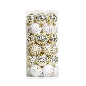 Christmas Ball Ornaments Gold Christmas Tree Decorations with Hang Rope-30pcs Shatterproof Christmas Ornaments Set