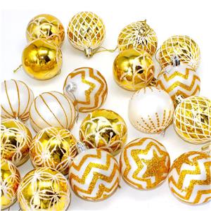 Christmas Ball Ornaments Gold Christmas Tree Decorations with Hang Rope-30pcs Shatterproof Christmas Ornaments Set