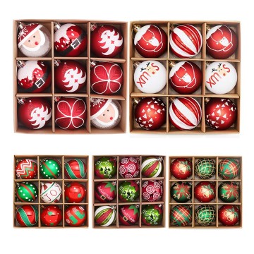 Colorful Christmas Ball Decoration Set Multi-Colored Ornaments Red Gold-Shatterproof Plastic Varying Sizes Many Styles Christmas