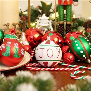 Colorful Christmas Ball Decoration Set Multi-Colored Ornaments Red Gold-Shatterproof Plastic Varying Sizes Many Styles Christmas