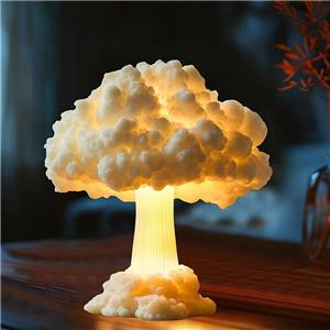 3D Mushroom Cloud Table Lamp Creative Handmade Resin Craft Atomic Bomb Blast Explosion Night Light for Bedroom Home Decor Gift