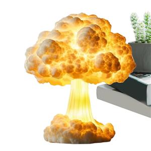 3D Mushroom Cloud Table Lamp Creative Handmade Resin Craft Atomic Bomb Blast Explosion Night Light for Bedroom Home Decor Gift