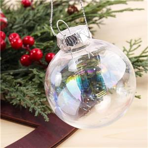 Transparent Christmas Plastic Balls Fillable Baubles for DIY Tree Ornaments Hanging Christmas Tree Decorations
