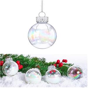 Transparent Christmas Plastic Balls Fillable Baubles for DIY Tree Ornaments Hanging Christmas Tree Decorations