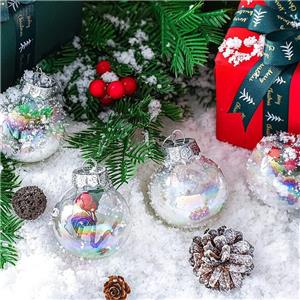 Transparent Christmas Plastic Balls Fillable Baubles for DIY Tree Ornaments Hanging Christmas Tree Decorations