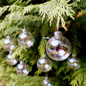 Clear Plastic Christmas Ball Ornaments PET Transparent Christmas Balls Creative Hollow Hanging Ornaments for Party Decorations