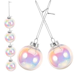 Transparent Christmas Plastic Balls Fillable Baubles for DIY Tree Ornaments Hanging Christmas Tree Decorations