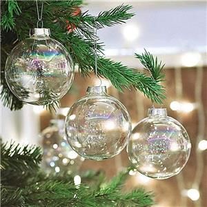 Transparent Christmas Plastic Balls Fillable Baubles for DIY Tree Ornaments Hanging Christmas Tree Decorations