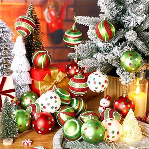 High Quality Hand Painted Christmas Ball Sets Glitter New Design Hanging Christmas Ball Tree Ornaments for Holiday Decorations