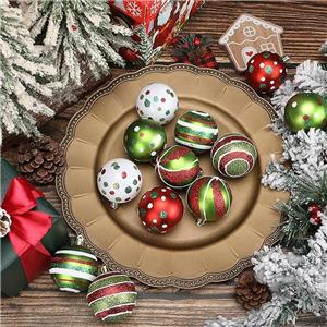 High Quality Hand Painted Christmas Ball Sets Glitter New Design Hanging Christmas Ball Tree Ornaments for Holiday Decorations