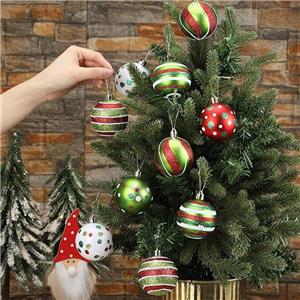 High Quality Hand Painted Christmas Ball Sets Glitter New Design Hanging Christmas Ball Tree Ornaments for Holiday Decorations