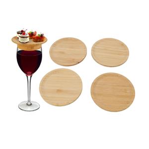 Funny Bamboo Wood Crafts Wine Glass Covers Bug-Proof Drink Lids Toppers for Outdoor Coffee Mugs Water Glasses Appetizer