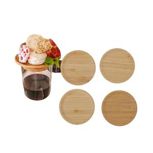 Funny Bamboo Wood Crafts Wine Glass Covers Bug-Proof Drink Lids Toppers for Outdoor Coffee Mugs Water Glasses Appetizer