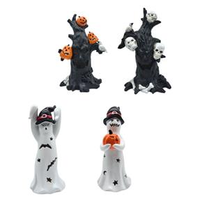 Halloween Home Decor Horror Skeleton Pumpkin LED Light Day of the Dead Resin Mexican Decorative Knick-Knacks