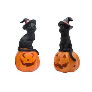 Halloween Home Decor Horror Skeleton Pumpkin LED Light Day of the Dead Resin Mexican Decorative Knick-Knacks