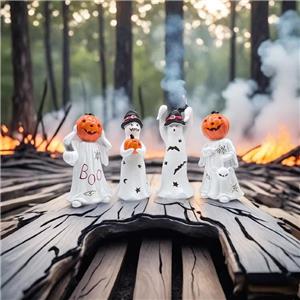 Halloween Home Decor Horror Skeleton Pumpkin LED Light Day of the Dead Resin Mexican Decorative Knick-Knacks