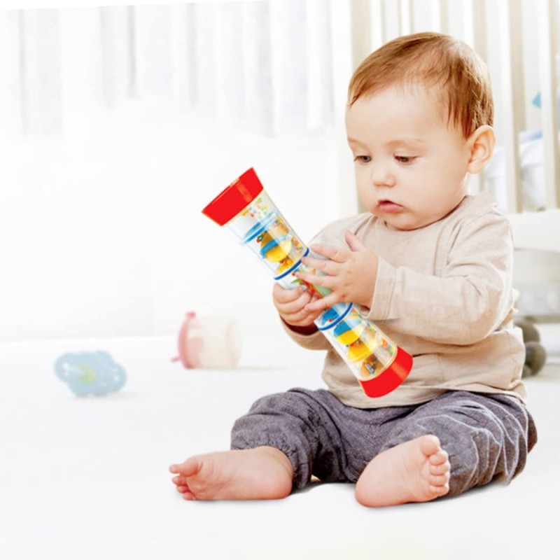 Shake and Play Rain Sticks for Baby Rattles Sensory Auditory Musical Instruments Rattle Tube Plastic Toys for Boys and Girls