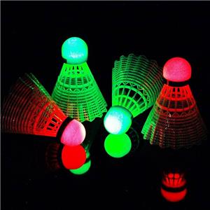 LED Luminous Badminton Dark Night Colored Plastic Foam Glow in the Dark Shuttlecocks