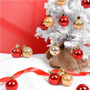 Assorted Red 4 cm Shatterproof Christmas Baubles Pendant Ball Ornament Set for Seasonal Holiday Party Decorations (50 Pcs)