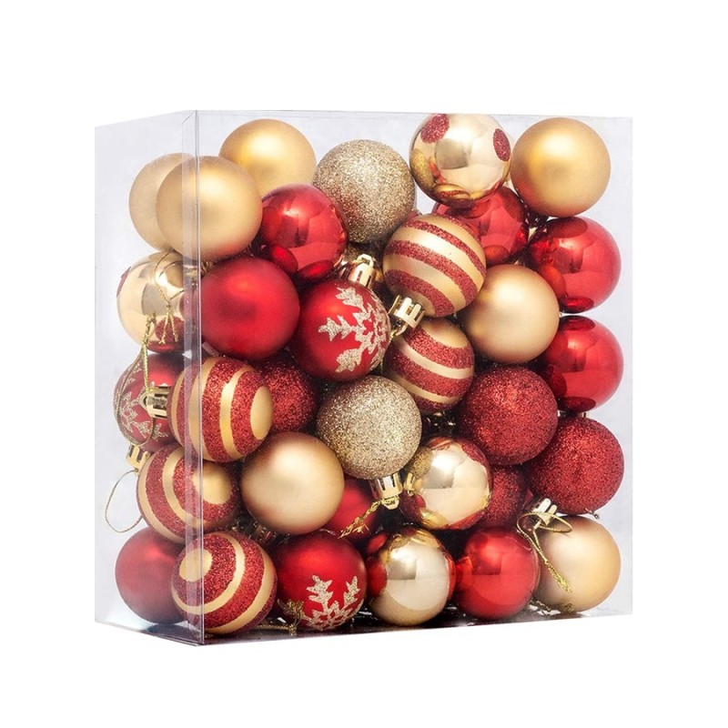 Shatterproof Plastic Ornament Christmas Ball Set for Home Party Xmas Decor