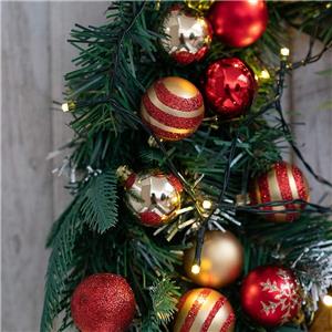 Assorted Red 4 cm Shatterproof Christmas Baubles Pendant Ball Ornament Set for Seasonal Holiday Party Decorations (50 Pcs)