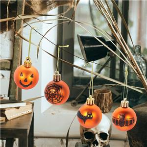 12pcs Halloween Hanging Ball Ornaments Glitter Witch Ghost Shatterproof Tree Balls for Haunted House Halloween Holiday Supplies