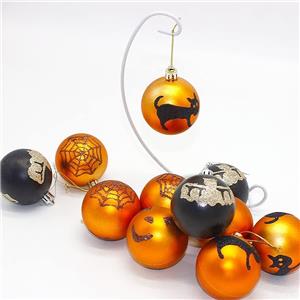 12pcs Halloween Hanging Ball Ornaments Glitter Witch Ghost Shatterproof Tree Balls for Haunted House Halloween Holiday Supplies