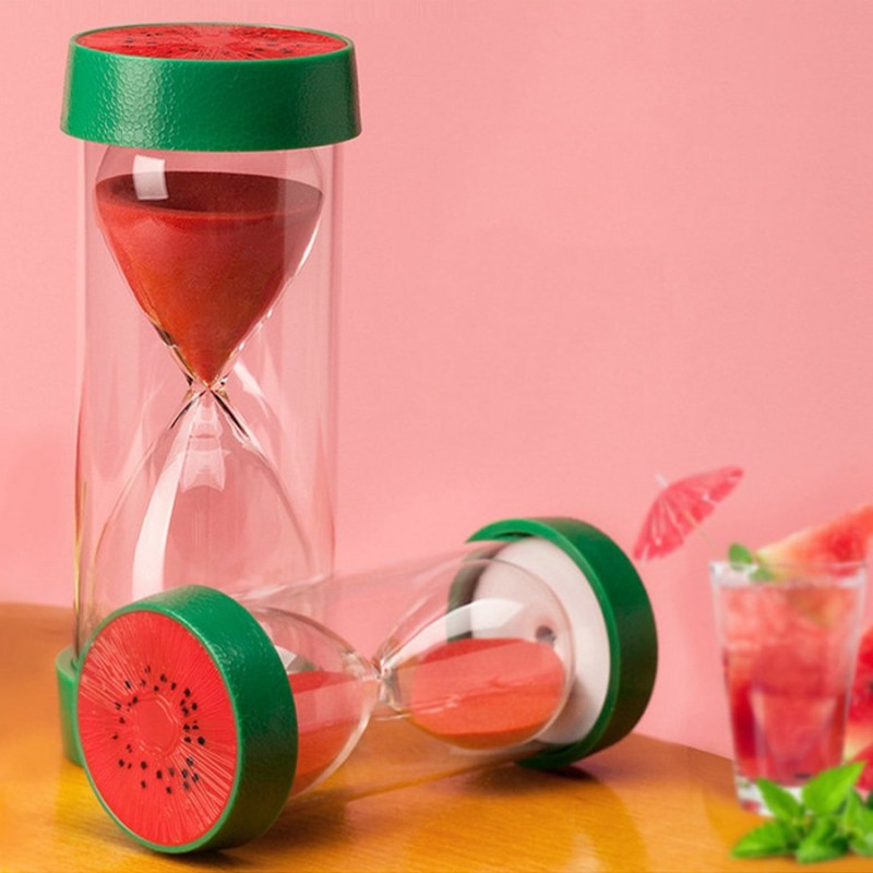Promotional Colorful 1/3/5/10/15/30 Minutes Mini Glass Fruit Timer Play Timing Sand Timer Green Glass Crafts