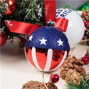Independence Day Stars Balls Hanging Ornaments Set Small Patriotic Tree Decorations for Indoor Outdoor Fourth July Home Party