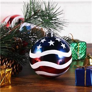 Independence Day Stars Balls Hanging Ornaments Set Small Patriotic Tree Decorations for Indoor Outdoor Fourth July Home Party