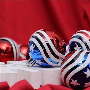 Independence Day Stars Balls Hanging Ornaments Set Small Patriotic Tree Decorations for Indoor Outdoor Fourth July Home Party