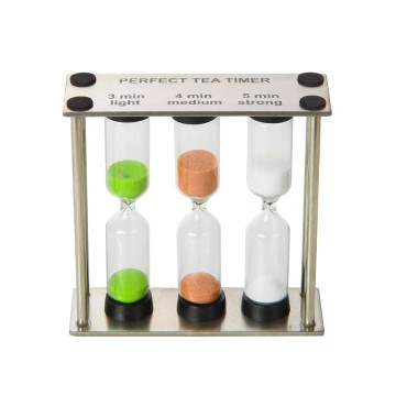 3-in-1 Perfect Tea Timer Brushed Stainless Steel Frame for Home Kitchen Kids Classroom Novelty Gift for Tea Time Decor