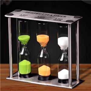 3-in-1 Perfect Tea Timer Brushed Stainless Steel Frame for Home Kitchen Kids Classroom Novelty Gift for Tea Time Decor