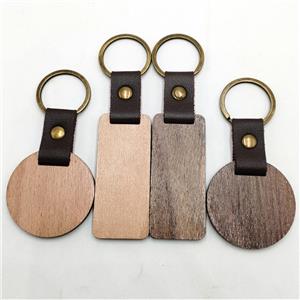 Wooden Keychain Blanks Rectangle Keychain Blank Bulk Unfinished Wood Key Ring Various Tags for DIY Craft Supplies Laser