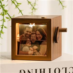 Custom Photo Flipbook Frame Animation Machine Mechanical Hand-cranked Flipbook Box Photo Album with Light Unique Gifts